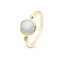 Moonstone Ring - Blankpoleret Forgyldt Sterling Sølv m. 1 Månesten