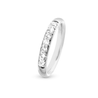 Queen Ring - Blankpoleret Sterling Sølv m. 7 Hvide Cubic Zirkonia