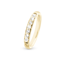 Queen Ring - Blankpoleret Forgyldt Sterling Sølv m. 7 Hvide Cubic Zirkonia