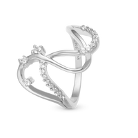 Energy Love Ring - Blankpoleret Sterling Sølv m. 20 Hvide Topas