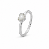 Heart mother of pearl Ring - Blankpoleret Sterling Sølv m. 1 Perlemor