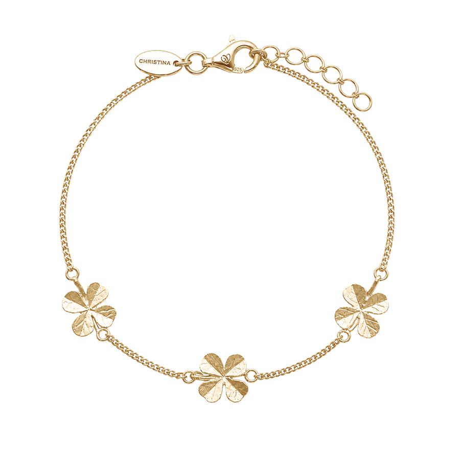 Clover forgyldt sølv armbånd