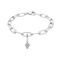 Small link armbånd med sølv Bubbles charm inkl smykkeskrin