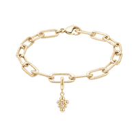 Small link armbånd med forgyldt Bubbles charm inkl smykkeskrin