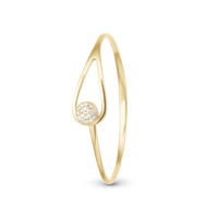 Sparkling World Bangles - Blankpoleret Forgyldt Sterling Sølv m. 19 Hvide Topas