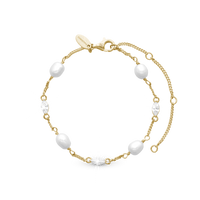 Light me up Armbånd - Polished Forgyldt Sterling Sølv m. Ferskvandsperler