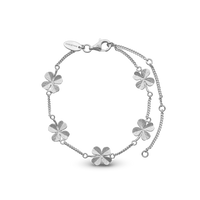 Four Leaf Clover Armbånd - Light brush Sterling Sølv