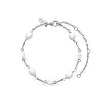 Light Me Up Armbånd - Polished Sterling Sølv m. Ferskvandsperler