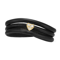 Love You Mom Bracelet - Slim Læder Forgyldt Sølv 6mm
