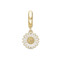 Charming Marguerit Hænger Charm 6 mm Til Armbånd - Forgyldt Sterling Sølv
