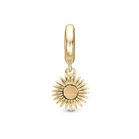 Glow in the dark - Sun Hænger Charm 6 mm Til Armbånd - Blankpoleret Forgyldt Sterling Sølv