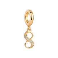 Eternity hænger charm 6 mm forgyldt sølv