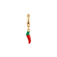 Chili charm 6 mm forgyldt sølv