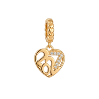 Year 2027 charm 6 mm forgyldt sølv
