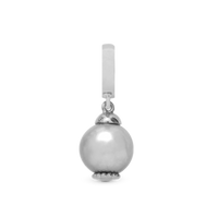Grey Pearl Dream Hænger Charm 6 mm Til Armbånd - Sterling Sølv