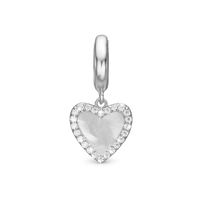 Romance Hænger Charm 6 mm Til Armbånd - Sterling Sølv m. 24 Hvide Cubic Zirkonia