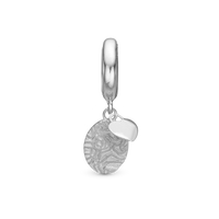 Fingerprint Hænger Charm 6 mm Til Armbånd - Blankpoleret Sterling Sølv