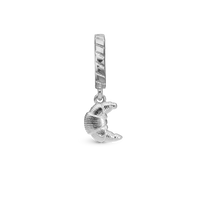 Croissant Hænger Charm 6 mm Til Armbånd - Blankpoleret Sterling Sølv