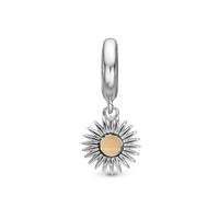 Glow in the dark - Sun Hænger Charm 6 mm Til Armbånd - Blankpoleret Sterling Sølv