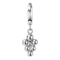 Bubbles charm 6 mm sølv