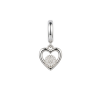 Marguerite Flower Love charm 6 mm sølv