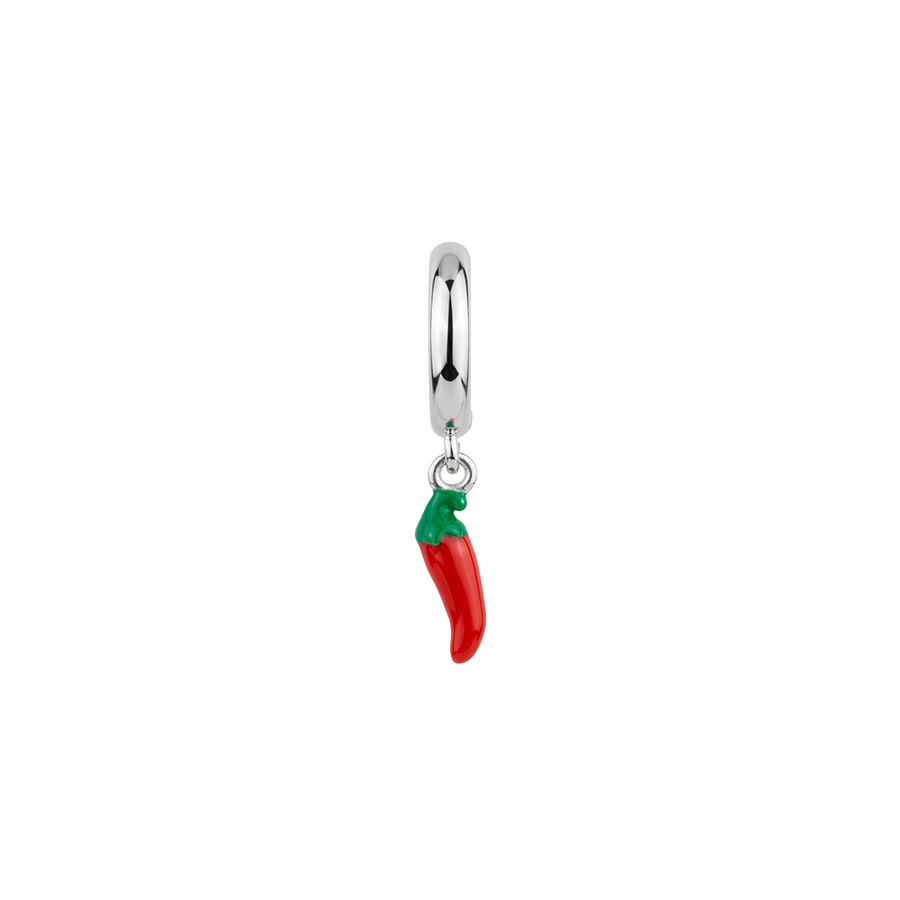 Chili charm 6 mm sølv