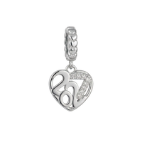 Year 2027 charm 6 mm sølv