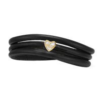 Love You Mom Bracelet - Slim Læder Forgyldt 4mm