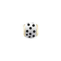 Spots of Dreams, enamel - Charm 4 mm Til Armbånd - Forgyldt Sterling Sølv