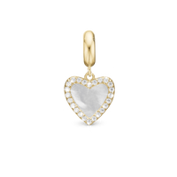 Romance - Hænger Charm 4 mm Til Armbånd - Forgyldt Sterling Sølv m. 24 Cubic Zirkonia