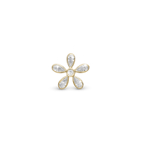 Magical White Flower - Charm 4 mm Til Armbånd - Forgyldt Sterling Sølv m. 6 Cubic Zirkonia