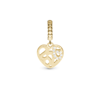2026 - Hænger Charm 4 mm Til Armbånd - Blankpoleret Forgyldt Sterling Sølv