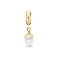Sparkling Pearl - Hænger Charm 4 mm Til Armbånd - Glitrende Forgyldt Sterling Sølv