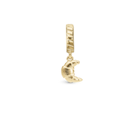 Croissant - Hænger Charm 4 mm Til Armbånd - Blankpoleret Forgyldt Sterling Sølv