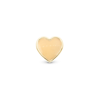Glow in the dark - Heart - Charm 4 mm Til Armbånd - Blankpoleret Forgyldt Sterling Sølv