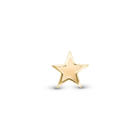 Glow in the dark - Star - Charm 4 mm Til Armbånd - Blankpoleret Forgyldt Sterling Sølv