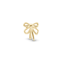 Bow - Charm 4 mm Til Armbånd - Blankpoleret Forgyldt Sterling Sølv