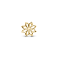 Simple Flower - Charm 4 mm Til Armbånd - Blankpoleret Forgyldt Sterling Sølv