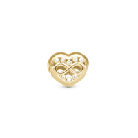 Eternity Love heart - Charm 4 mm Til Armbånd - Blankpoleret Forgyldt Sterling Sølv