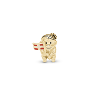 Cute monkey - Celebration - Charm 4 mm Til Armbånd - Blankpoleret Forgyldt Sterling Sølv