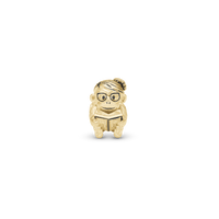 Cute monkey - Student - Charm 4 mm Til Armbånd - Blankpoleret Forgyldt Sterling Sølv