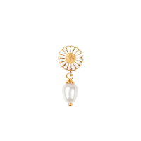 Marguerite Pearl charm 4 mm forgyldt sølv