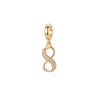 Eternity hænger charm 4 mm forgyldt sølv