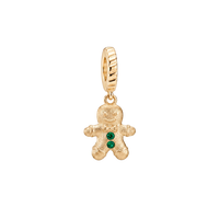 Ginger Bread charm 4 mm forgyldt sølv