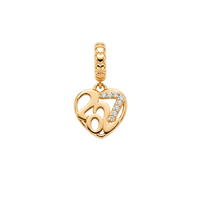 Year 2027 charm 4 mm forgyldt sølv