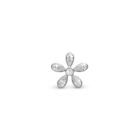 Magical white Flower - Charm 4 mm Til Armbånd - Sterling Sølv m. 6 Cubic Zirkonia