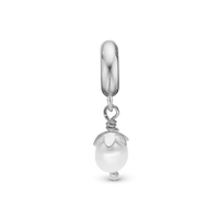 Sparkling Pearl - Hænger Charm 4 mm Til Armbånd - Glitrende Sterling Sølv
