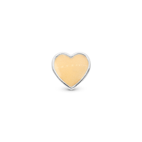 Glow in the dark - Heart - Charm 4 mm Til Armbånd - Blankpoleret Sterling Sølv