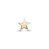 Glow in the dark - Star - Charm 4 mm Til Armbånd - Blankpoleret Sterling Sølv