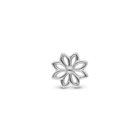 Simple Flower - Charm 4 mm Til Armbånd - Blankpoleret Sterling Sølv